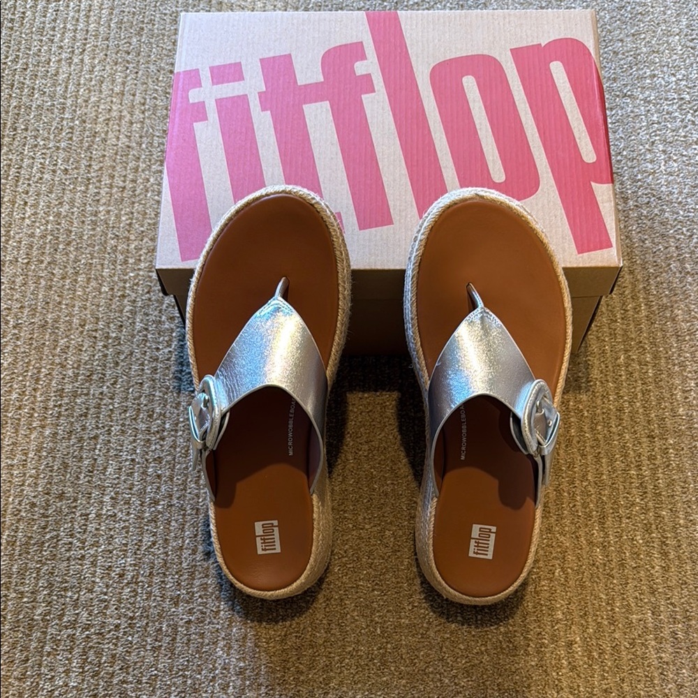 Fitflop Espadrille Leather Platform Thongs
